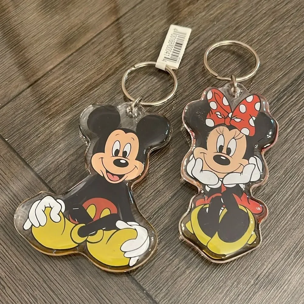 Vtg 80s Walt Disney World Disneyland Mickey & Minnie Mouse Keychains 4